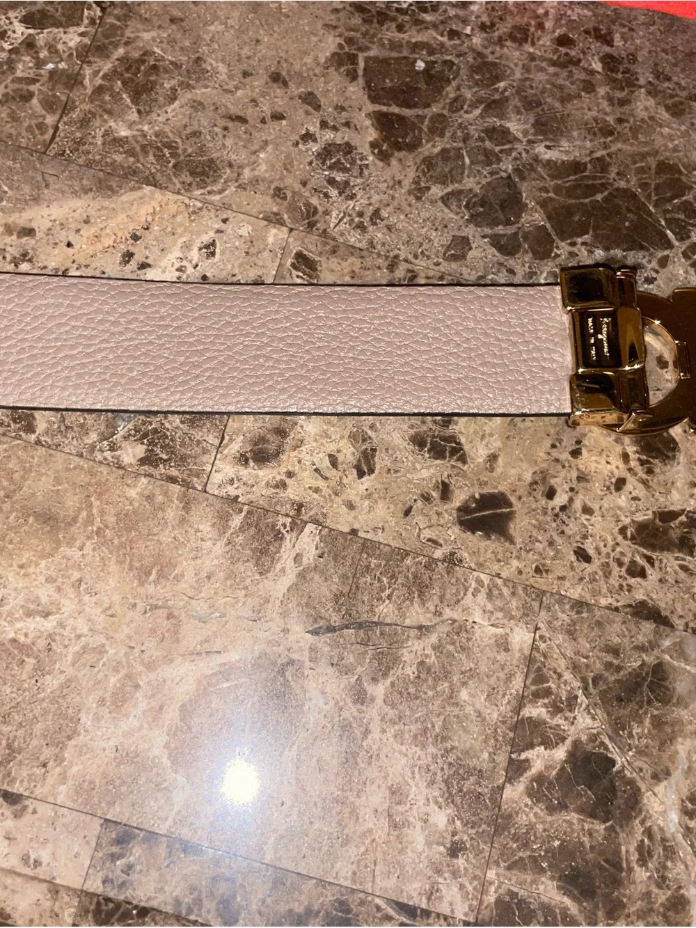 Salvatore Ferragamo Black Leather Belt with Gold Double Gancini Buckle